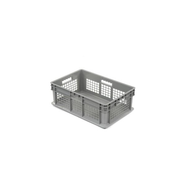 Akro-Mils Mesh Straight Wall Storage Container, 23-3/4 in L x 15-3/4 in W x 8-1/4 in H, Gray, 4 PK 37678GREYGBL - main